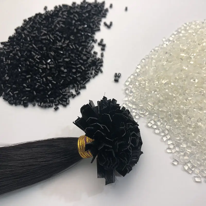 Horné Taliansko Keratín Granules zŕn 200G predlžovanie vlasov nalepenie lepidla korálky biela čierna hnedá pre fúznu nechtovú špičkovú špičku Hrot Hrot Hrot predlžovanie vlasov