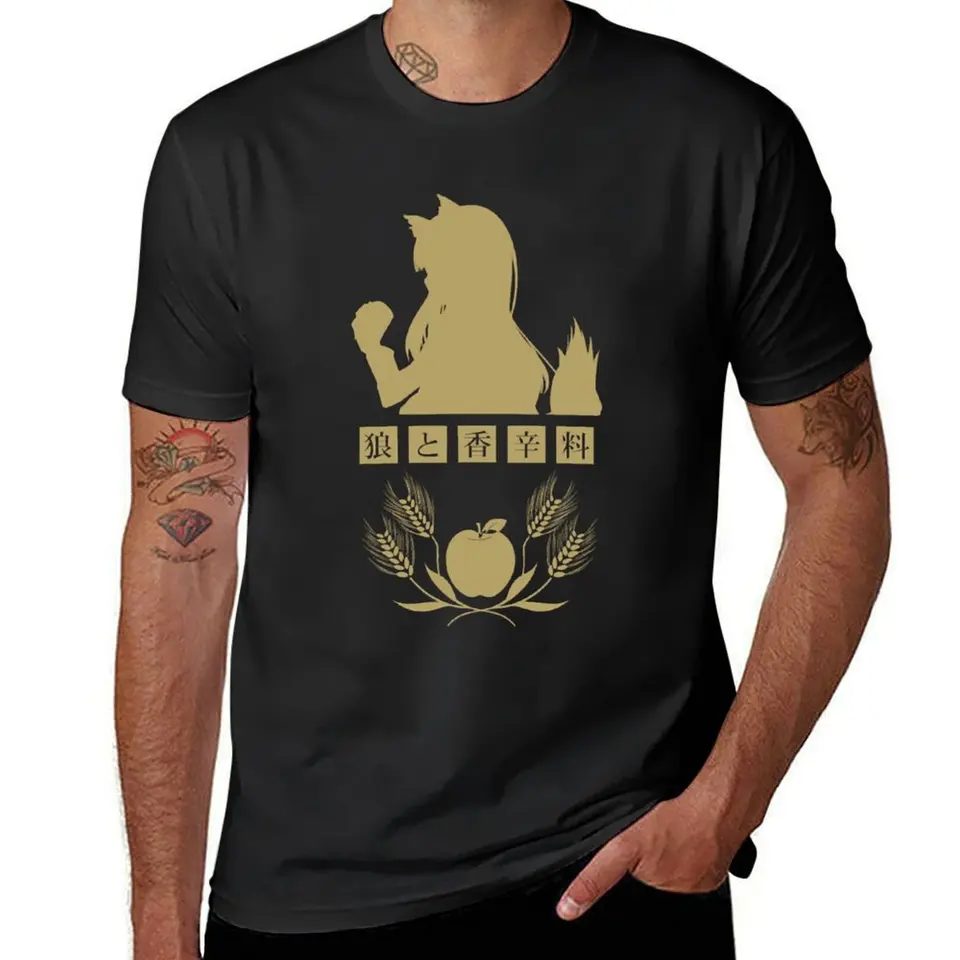 Horo - Spice and Wolf Logo (Gold) Tričko s nadmerne nadmerne