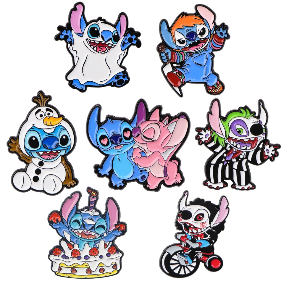 Horor Cartoon Monster Smalt Pin Odznaky klopa Pins pre batohy Men Dámske brošne šperky Halloween Darci