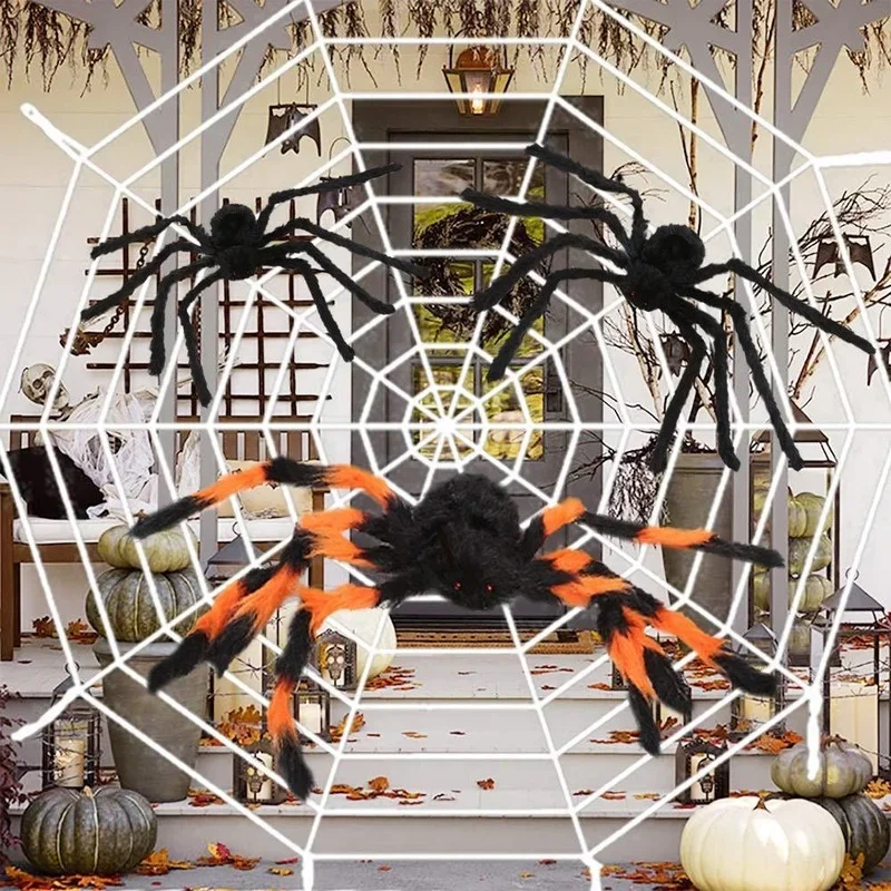 Horor Halloween Spider Web gigant pružné pavučiny pre dvor vonkajší strašidelný dom