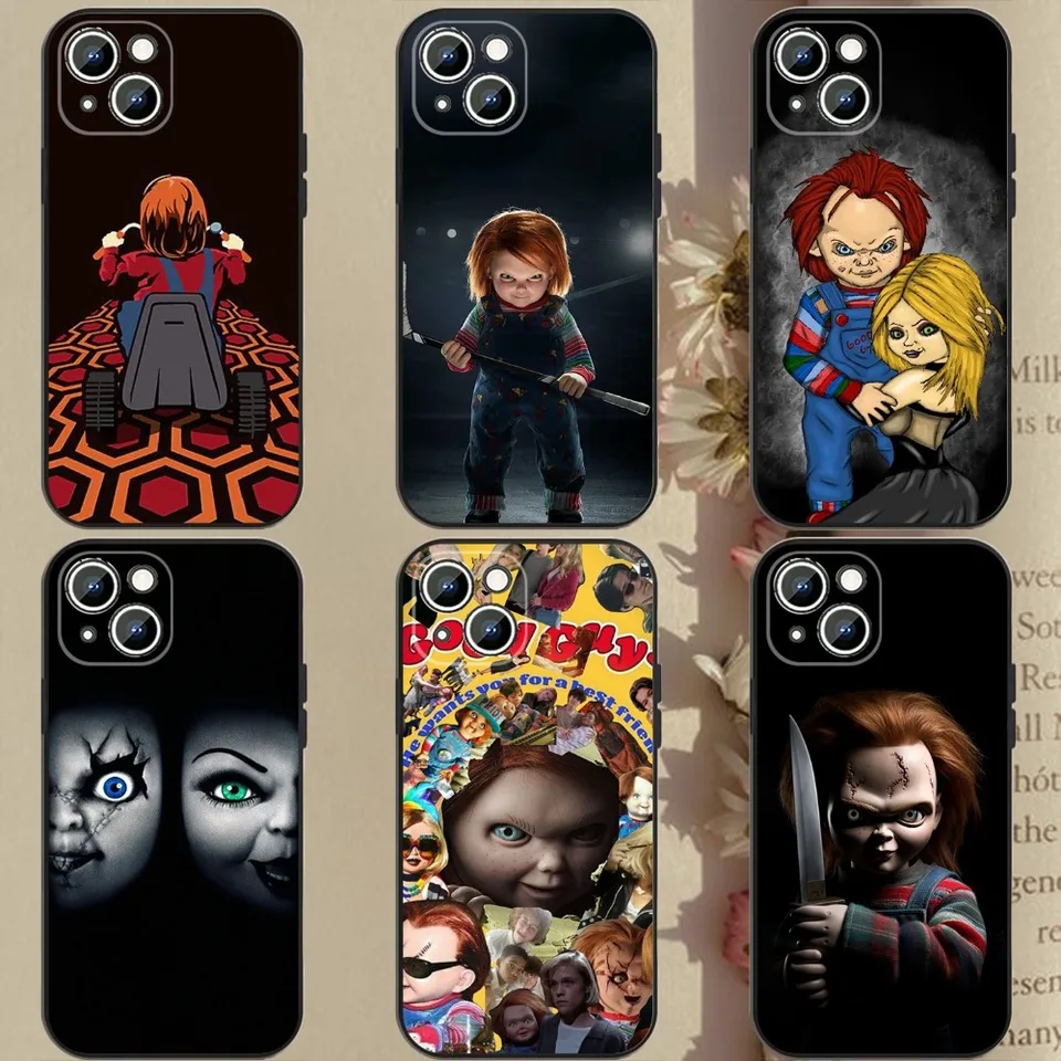 Horro Movie Chucky Phone Case Pase Pase pre Apple iPhone 15,14,13,12,11, XS, XR, X, 8,7, Pro, Max, Plus, Mini Silikone Black Cover