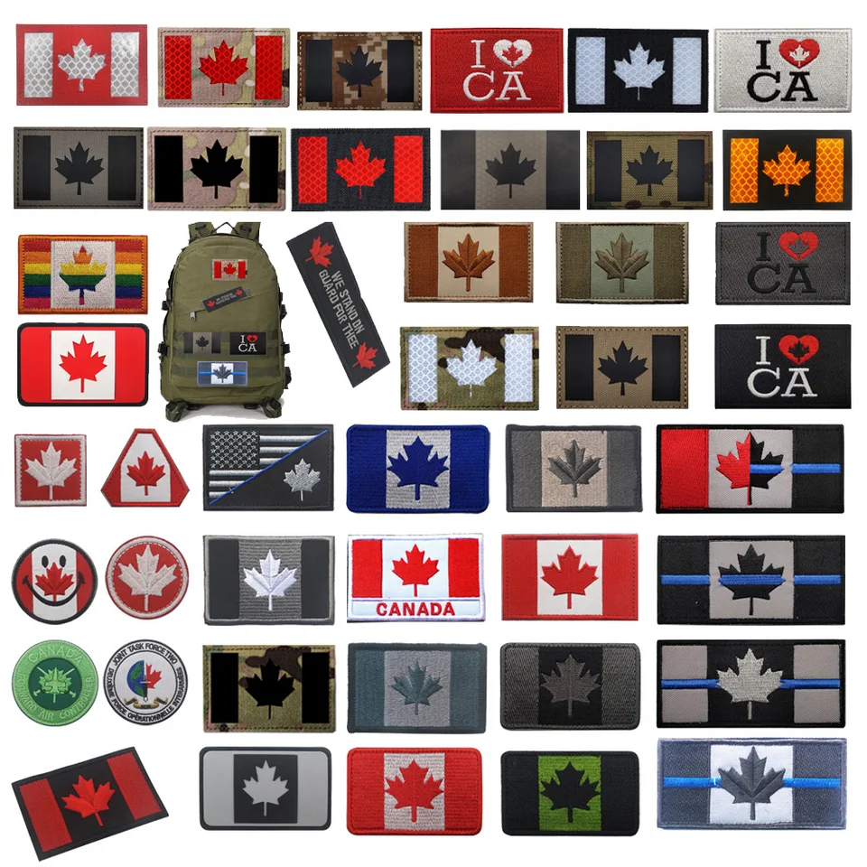 Horúca 3D vyšívaná kanadská vlajka Armband Maple Leaf Odznak