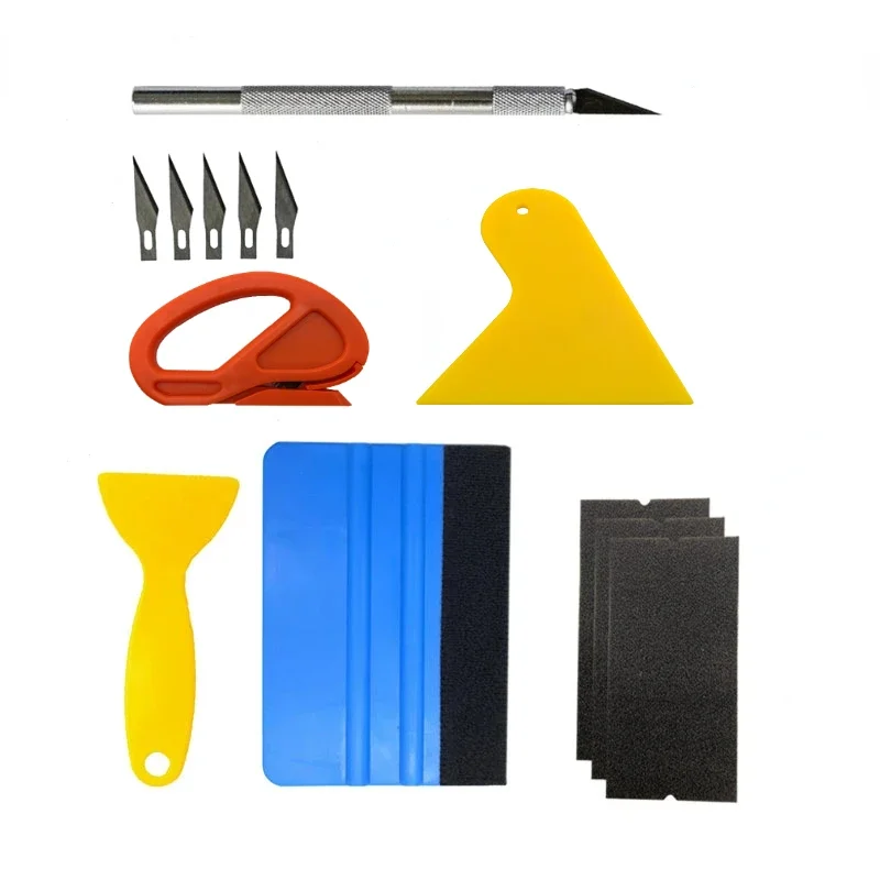 Horúca auto ting súprava Vinyl Wrap Tools Film Film Squeegee Scrapper Sturters Cut Nôž na štýl vozidla