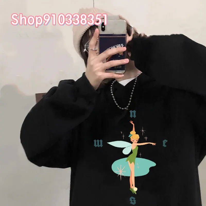 Horúca filmová mikina Ženy harajuku vtipné mikiny karikatúra princezná Tinker Bell Anime Streetwear Estetické pullover mikiny