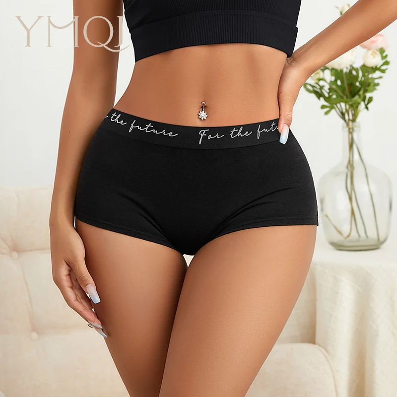 Horúca kvalita spodnej časti bezšvové boxerové nohavičky Hipster High Pase Crotch Crotch Crotch Panty Čierne nohavičky pre ženy