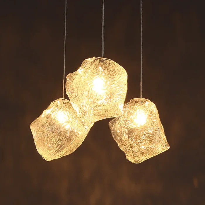 Horúca nordická jednoduchá kreatívna osobnosť Stone sklo lustr Art Art Ice Cube luster schodisko jedáleň spálňa Bar