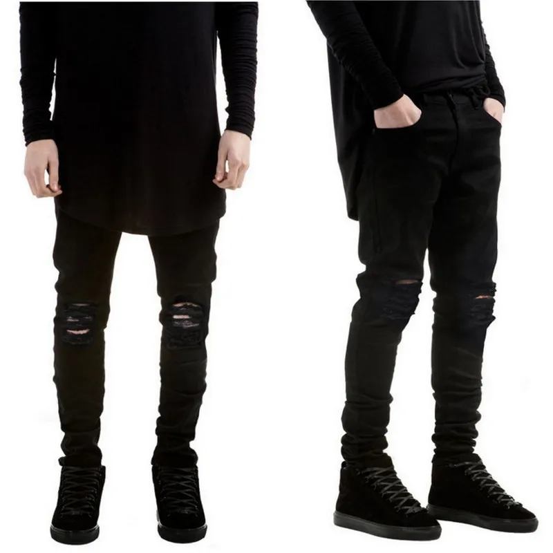 Horúca nová značka čierne roztrhané džínsy DSQ Men s otvormi džínsový chudý slávny dizajnér Slim Fit Jean Pants Vysoko kvalitné motorkárske džínsy