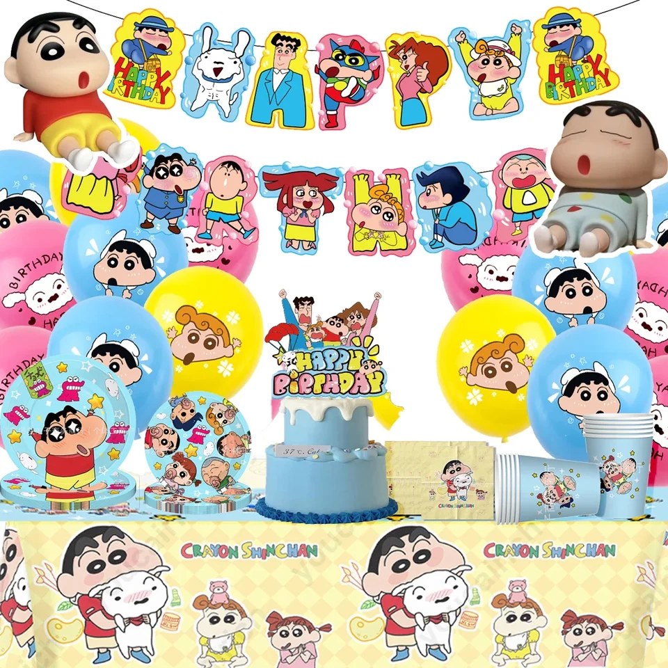 Horúca pastelka Shin-chan narodeninová oslava Dodávka na jednorazový koláč Topper závesná vlajka Party Crayon Shin-Chan obleky k narodeninám dekorácie