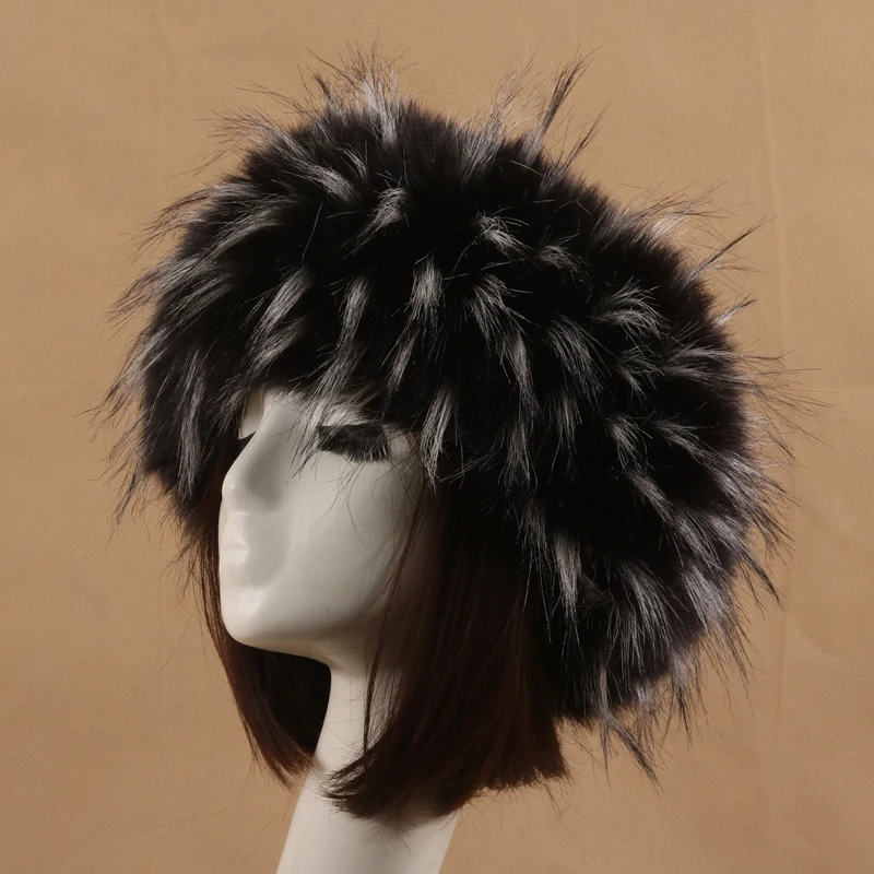 Horúca predaj zima teplá zahustená chlpatý vlasový pásik Fluffy Faux kožušina Dámske dievča s kožušinou čela