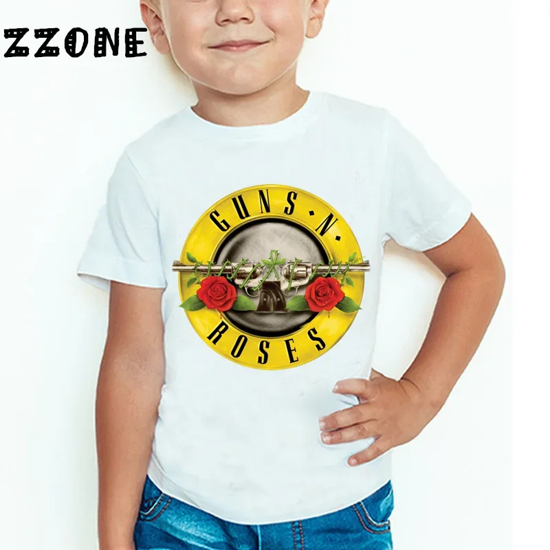 Horúca predaja Rock Band Gun N Roses Print Detské tričko chlapci a dievčatá KPOP Music letné krátke rukávy topy