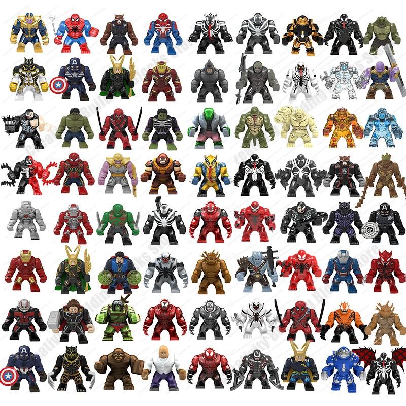 Horúca predaja superhrdina klasika filmu Slaughter Lizard Character Model DIY Building Block Block Model Model detských darčekov