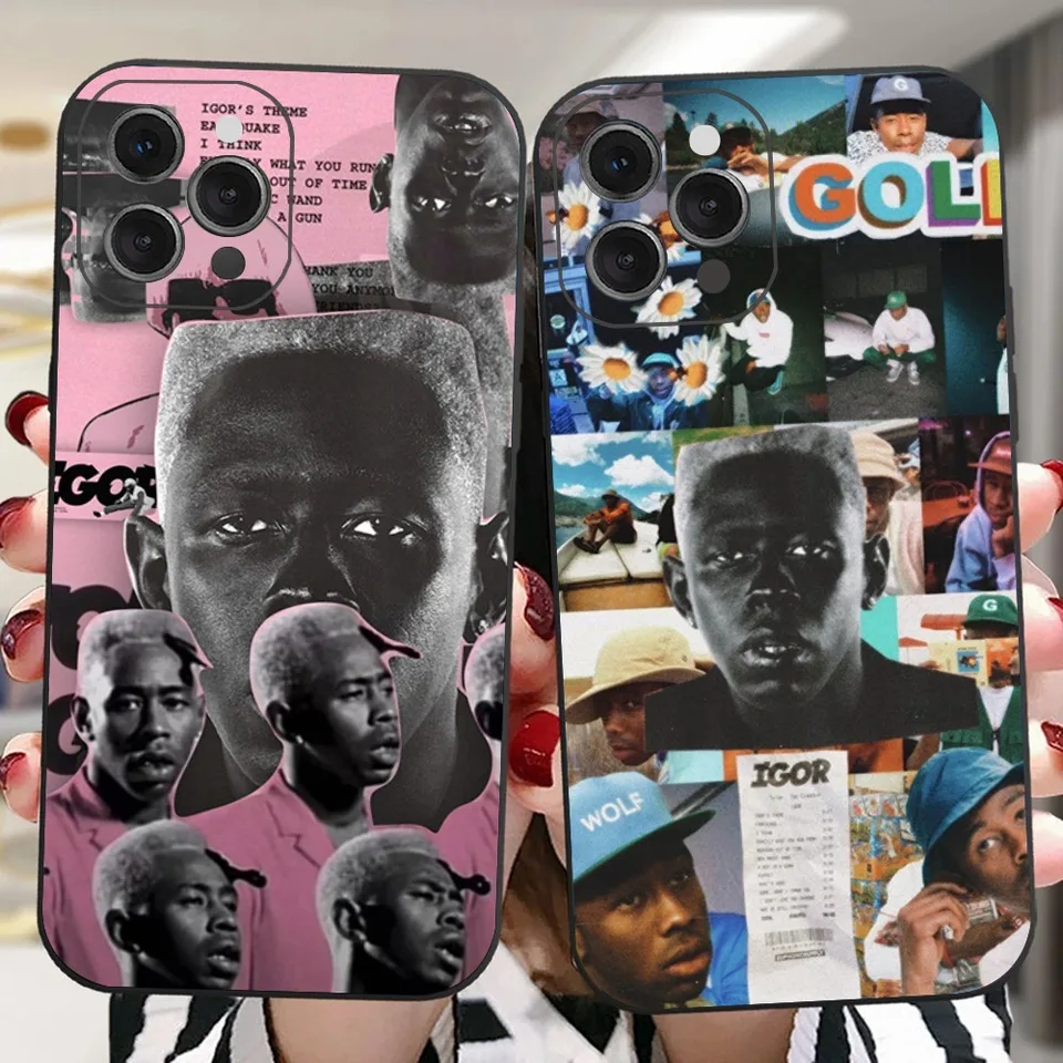 Horúca rapperová speváčka Tyler The Creator Telefón puzdro pre iPhone 16 15 14 13 Pro Max 11 12 12 Mini x XS XR SE 2022 Čierny silikónový kryt