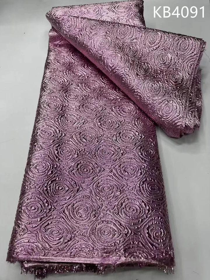 Horúca ružová čipka africká čipka látky Brocade tkaniny 2024 Vysoko kvalitná jacquard francúzska sieťovina pre svadobné šaty šitie KB4091