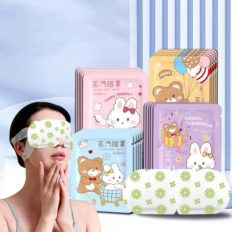 Horúca stlačte samoliečú očnú masku na jednorazovú masku pary Eye Blokovanie Sleep Sleep Steam Eye Patch Patch Sleep Eye Mask