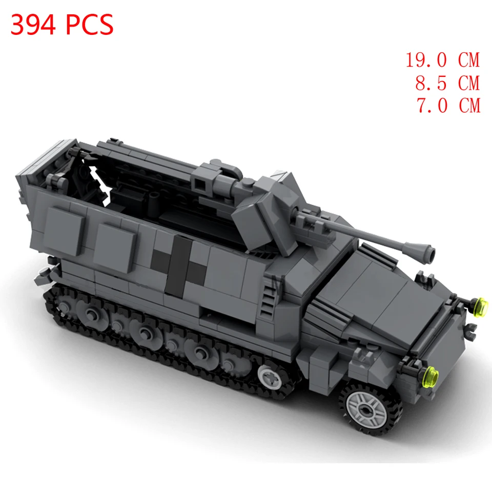 Horúca vojenská svetová vojna WW2 Nemecko SDKFZ 251 Troop Carrier Army Vozidlá zbrane Vojnové stavebné bloky Zariadenie tehly Hračky Darček