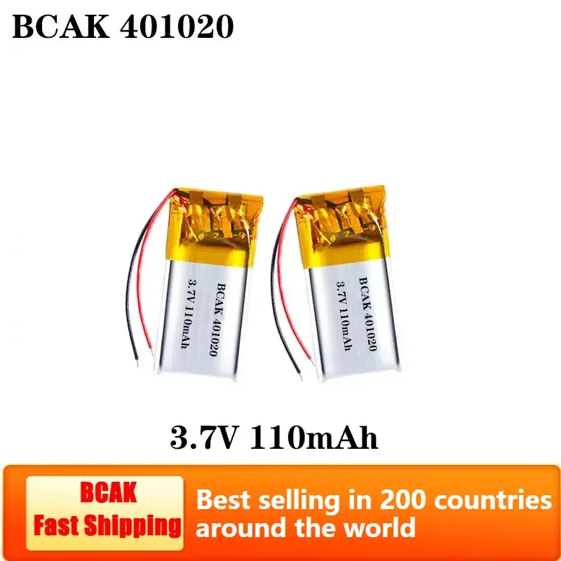 Horúce 8ks 401020 3,7 V 110 mAh 1c výboj Polyméru Lítiová batéria pre náhlavné súpravy Bluetooth zaznamenáva perá malé hračky Bluetooth SPEA SPEA