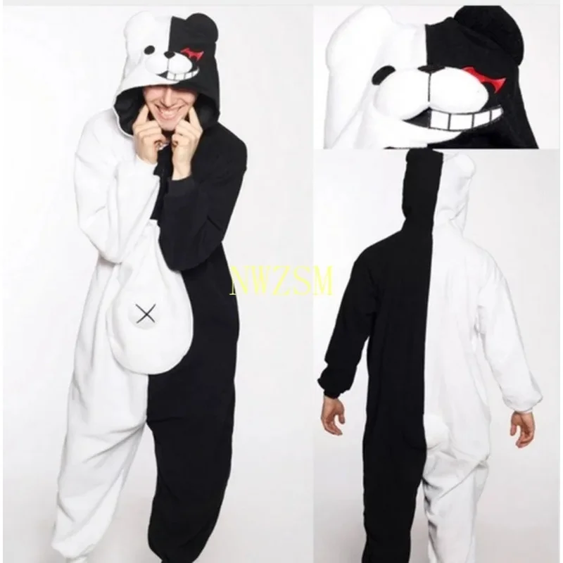 Horúce anime Danganronpa Monokuma Cosplay pyžama dospelý unisex onisex onisie kumamon monokuma pochmúrny medveď sleewear pyžamy wx45