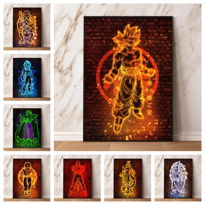 Horúce anime Dragon Ball Goku Majster Roshi Krillin Postava plagát Vysoko kvalitné umelecké plátno maľby klasické izby