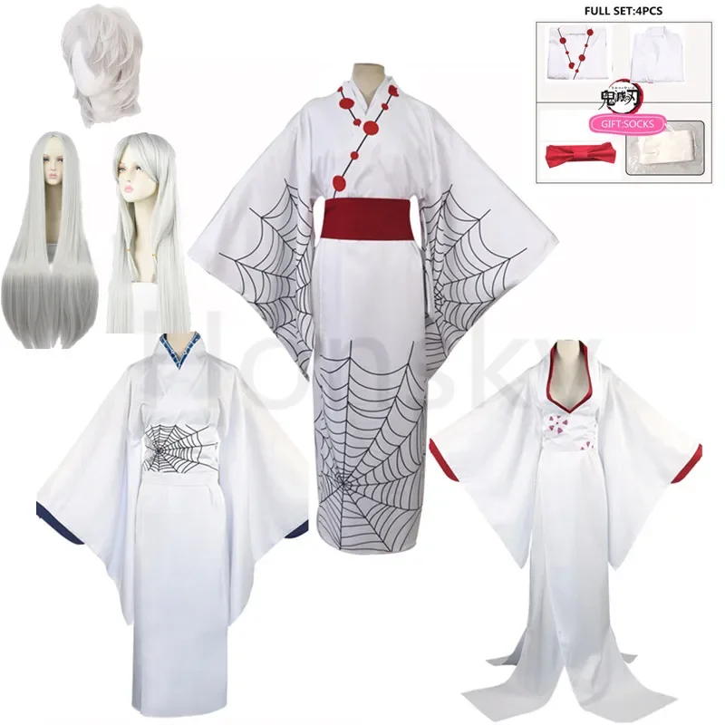 Horúce anime kimetsu no yaiba pavúk Oni Ayaki Rui sestra mama cosplay kostým kimono plne set halloween Party Outfit JS920