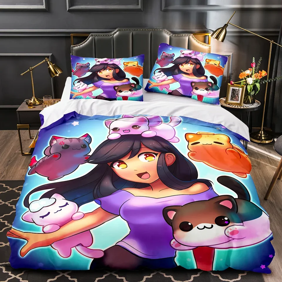 Horúce aphmau posteľné súpravy Single Twin Pull Queen King Veľkosť hry Aphmau posteľ kryt
