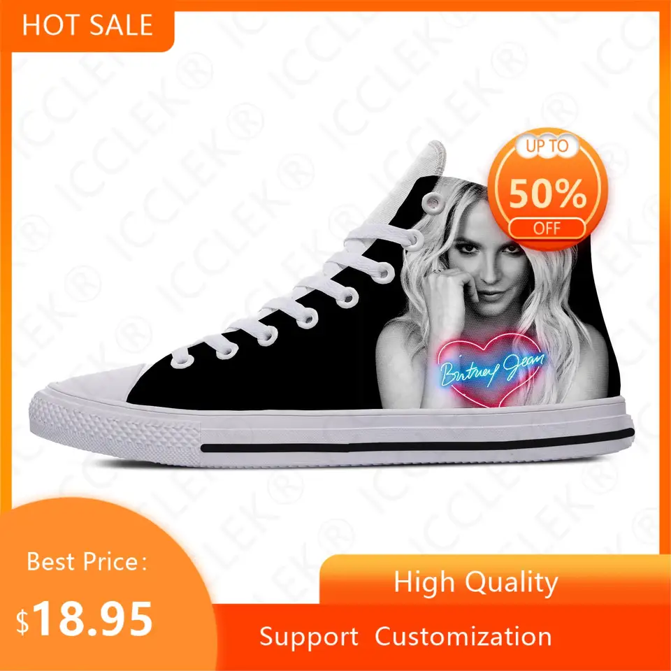 Horúce cool letné móda Britney Spears High Sneakers Najnovšia vysoko kvalitná špičková najnovšia pánska dámska teenager
