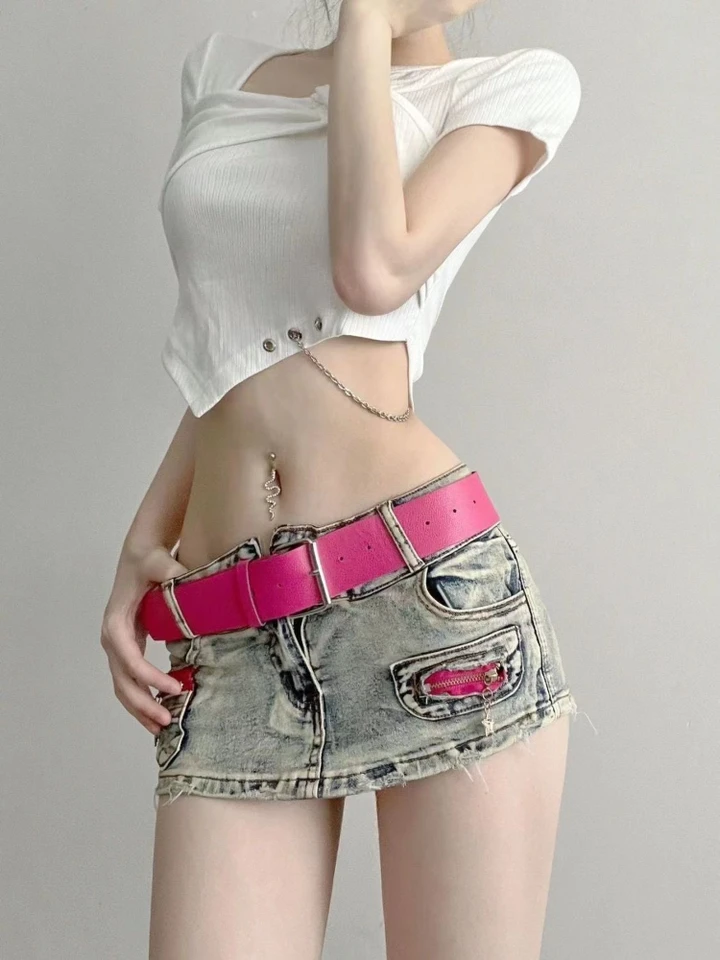 Horúce dievča y2k Skinny vintage džínsové kraťas
