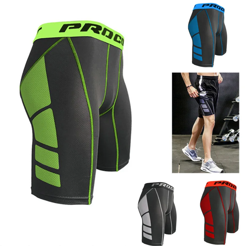 Horúce kompresné kraťasy muži Men Gym Shorts Kompresia Underwear CrossFit Thorts Prevádzka krátke športové školenie rýchle sušenie dna