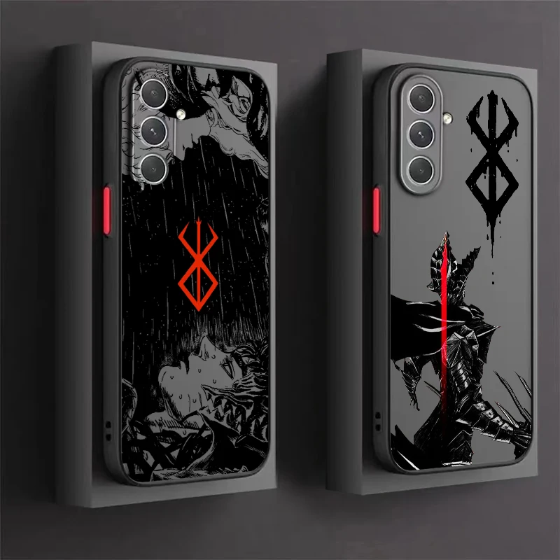 Horúce krv Anime Berserk Guts Frosted Tasucent pre Samsung Note 20 A35 A03 A54 A31 A22 A34 A14 A24 A04 A55 5G Soft