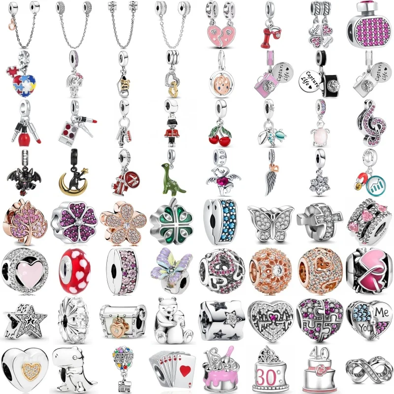 Horúce kúzla korálky 925 Sterling Silver Plated Girl Friendship Friends Fit Fit Original Pandora náramok DIY šperky