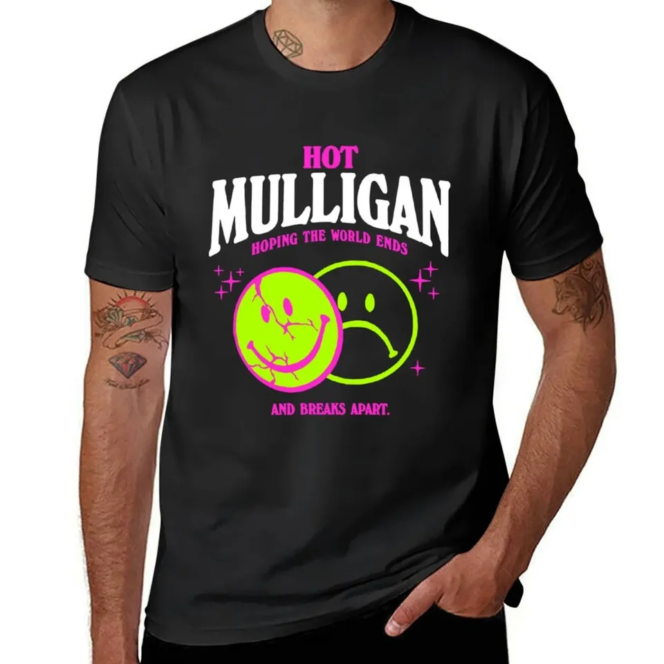Horúce Mulligan Merch Smile Tričko Tričko Vintage anime košeľa chlapci biele nové vydanie Plain T tričká muži