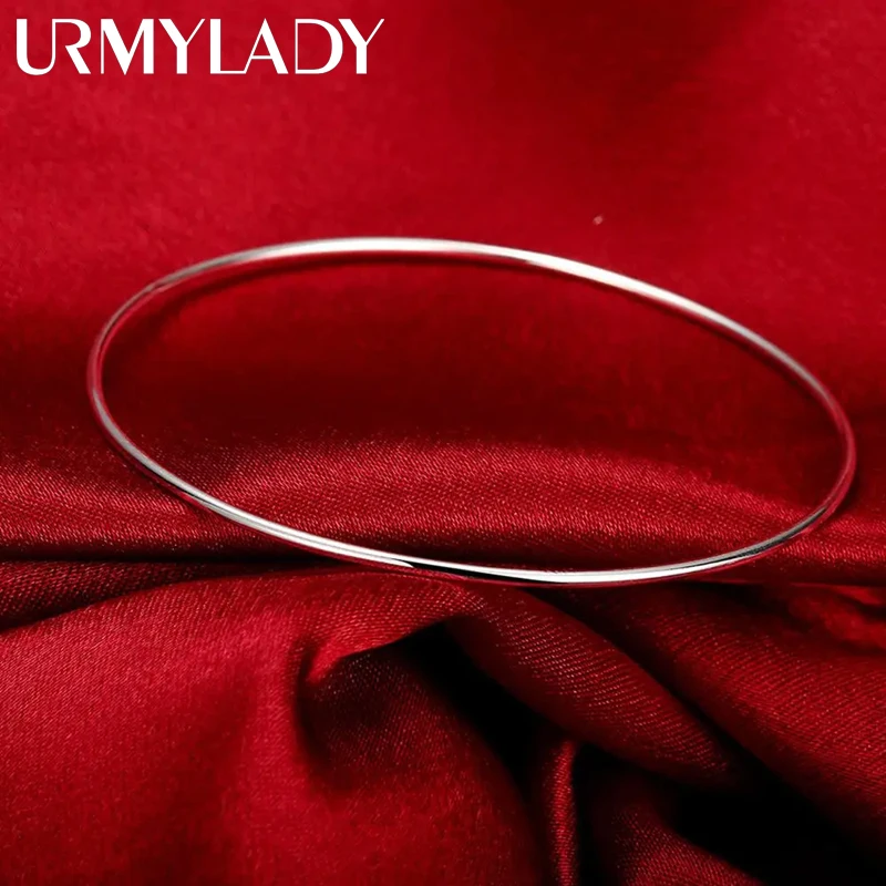 Horúce nové 925 Sterling Silver Fine Simple Circle Bangle For Women Charm Náramok módne párty šperky dievča Študent Študent vianočný darček