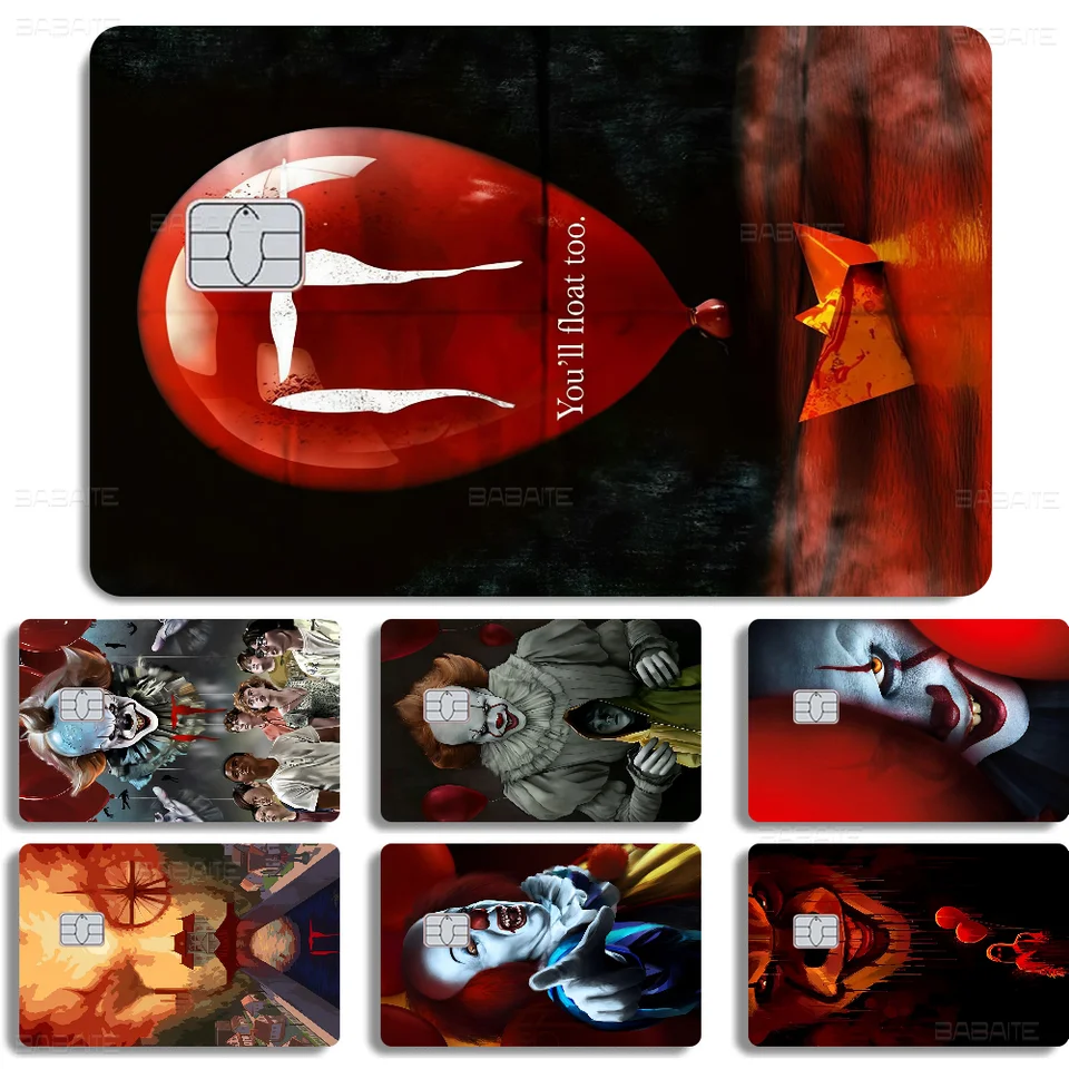 Horúce pennywise klaun plávajúce Horor Anmie Sticker Film Film pokožka pre kreditnú kartu debetná banka vpredu