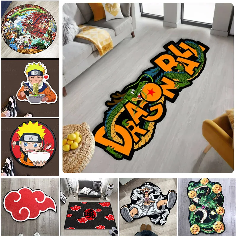 Horúce populárne anime koberec Custom Naruto/Dragon Ball/One Piece Carpet Non-Slip podlahová podlaha pre Livingroon kúpeľňu Kid Kid Hra hračky Darčeky