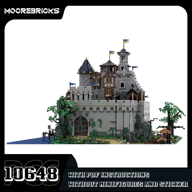 Horúce predaja Black Falcon Royal Castle Mini Building Blocks Set DIY retro architektúra tehly hračky pre deti vianočný darček