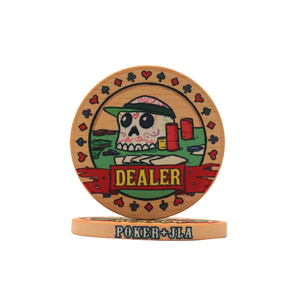 Horúce predajné prístupy CASNIO 51,6 mm * 4,8 mm keramický poker Dealer 26G Button Over