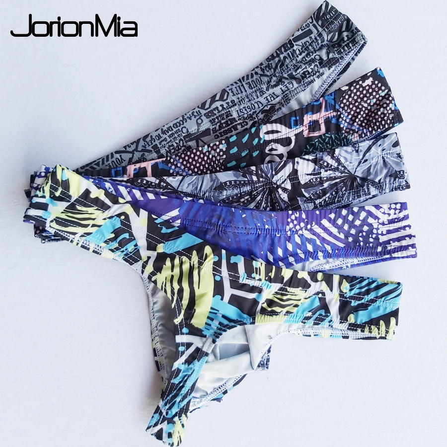 Horúce predávajúce muži Sexy tlačené priehľadné osobné briefingy bikiny g-string THOG JOCKS TANGA UNDEWAR Shorts Exotic T-BACK HT025