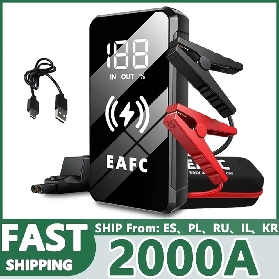 Horúce prenosné skokové skoky štartéra Power Bank Bank Booster nabíjačku 12V 600/1200/2000A Štartovacie zariadenie Benzelový naftový automobil Booster