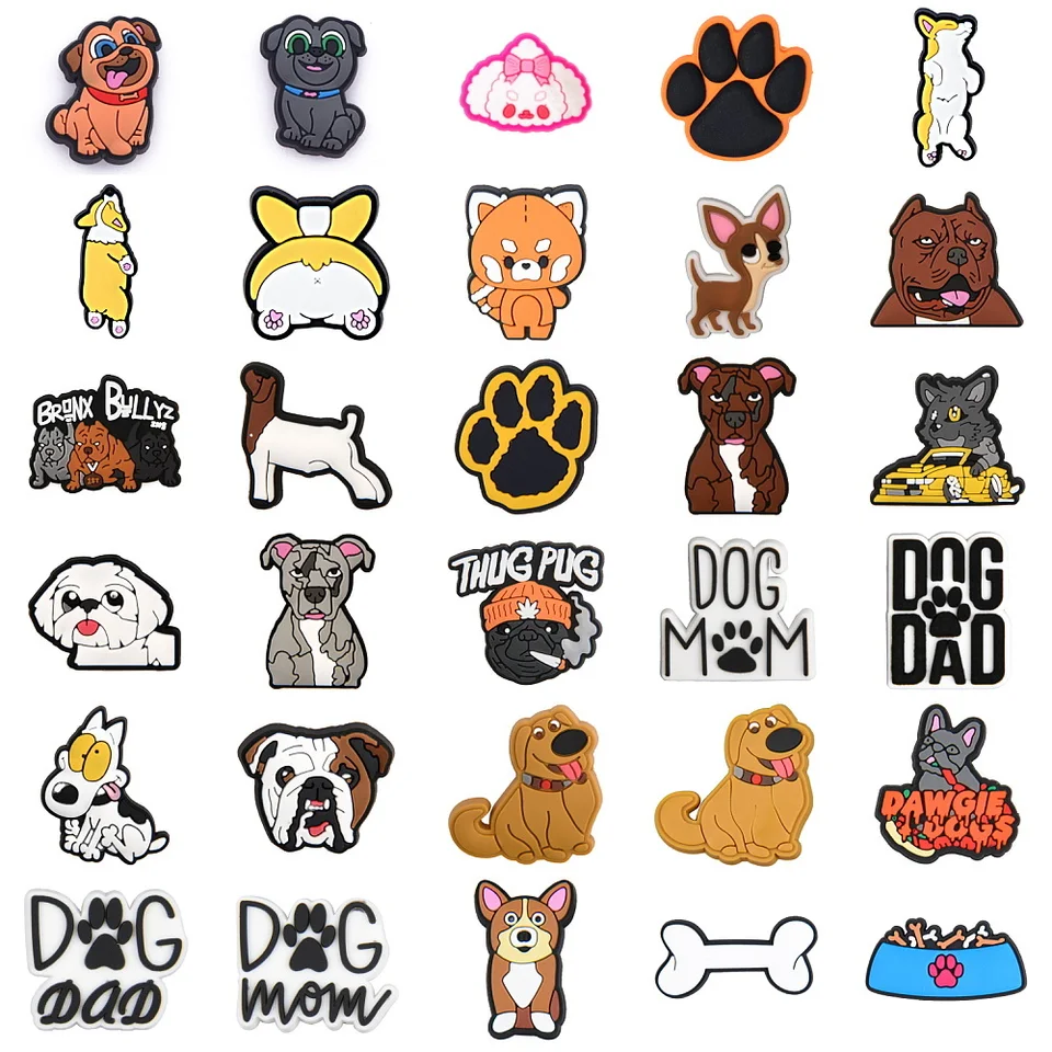 Horúce roztomilé zvieratá psie mačka topánky Decorácie Čierne Craw Dogmom Dogdad topánky pre deti chlapcov dievčatá daria 1ks