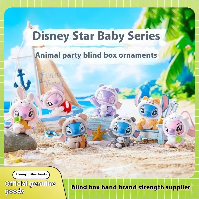 Horúci hračky kvalitný tovar Stitch Disney's Lilo & Stitch Animal Party Blind Box Trendy Play Garage Kit Doll Hračky Desktop Ornament