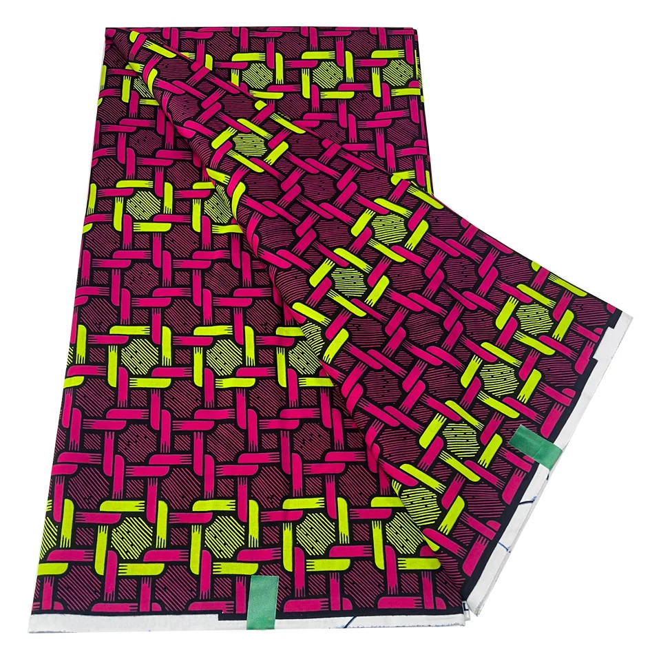 Horúci predaj Africké výtlačky látky Hollandais vosk 6 metrov Ankara African Java Print Wax Tkanina