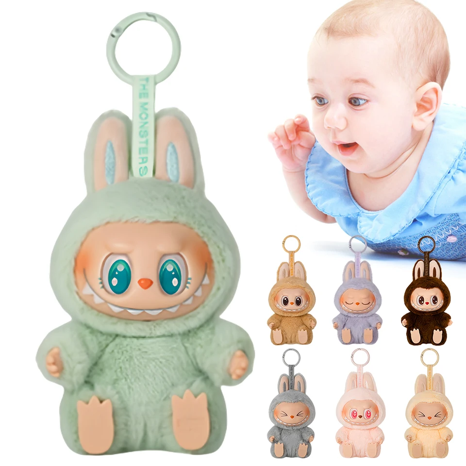 Horúci predaj anime figúrka lababu má sériu sedadiel Vinyl Pendant Doll Model Hray Cute Monster Replica Replica Keychain Hračky narodeniny darčeky