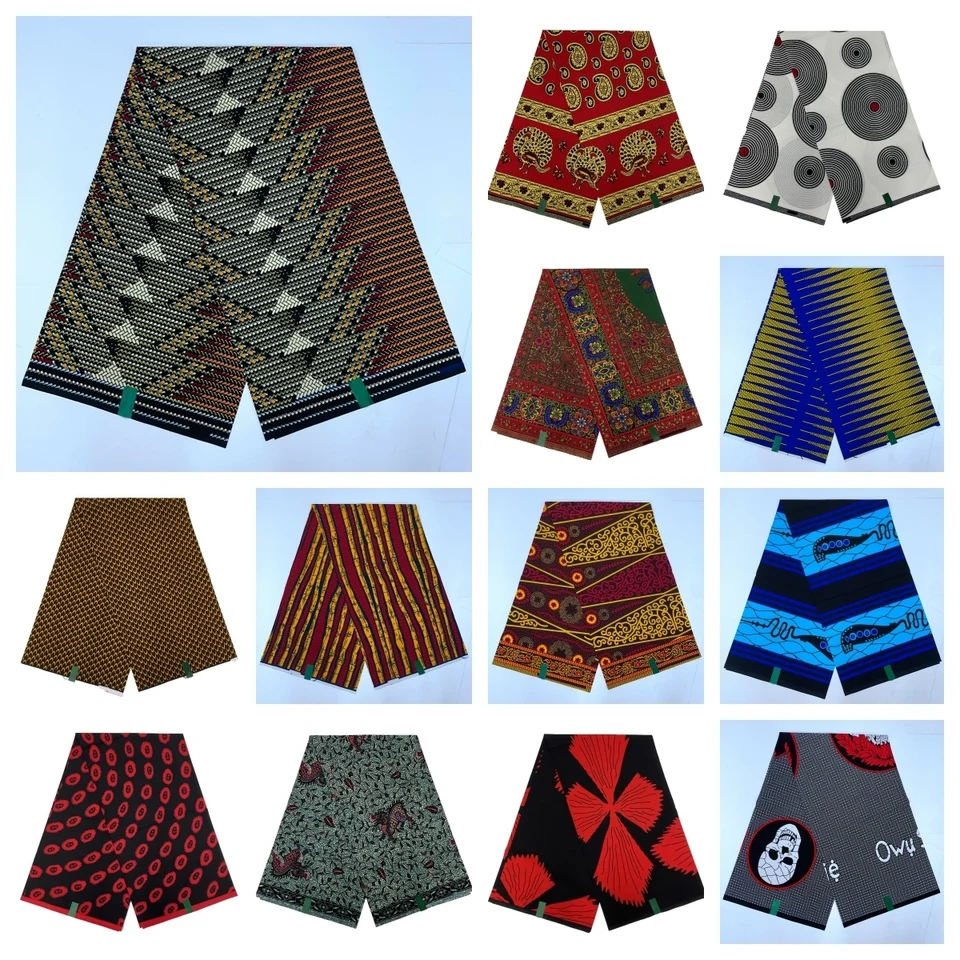 Horúci predaj Ankara výtlačky vosk látka šitie africké šaty Tissu Tissu Patchwork výroby remeselníkovej bedries 100% bavlna Originálna vosková tkanina