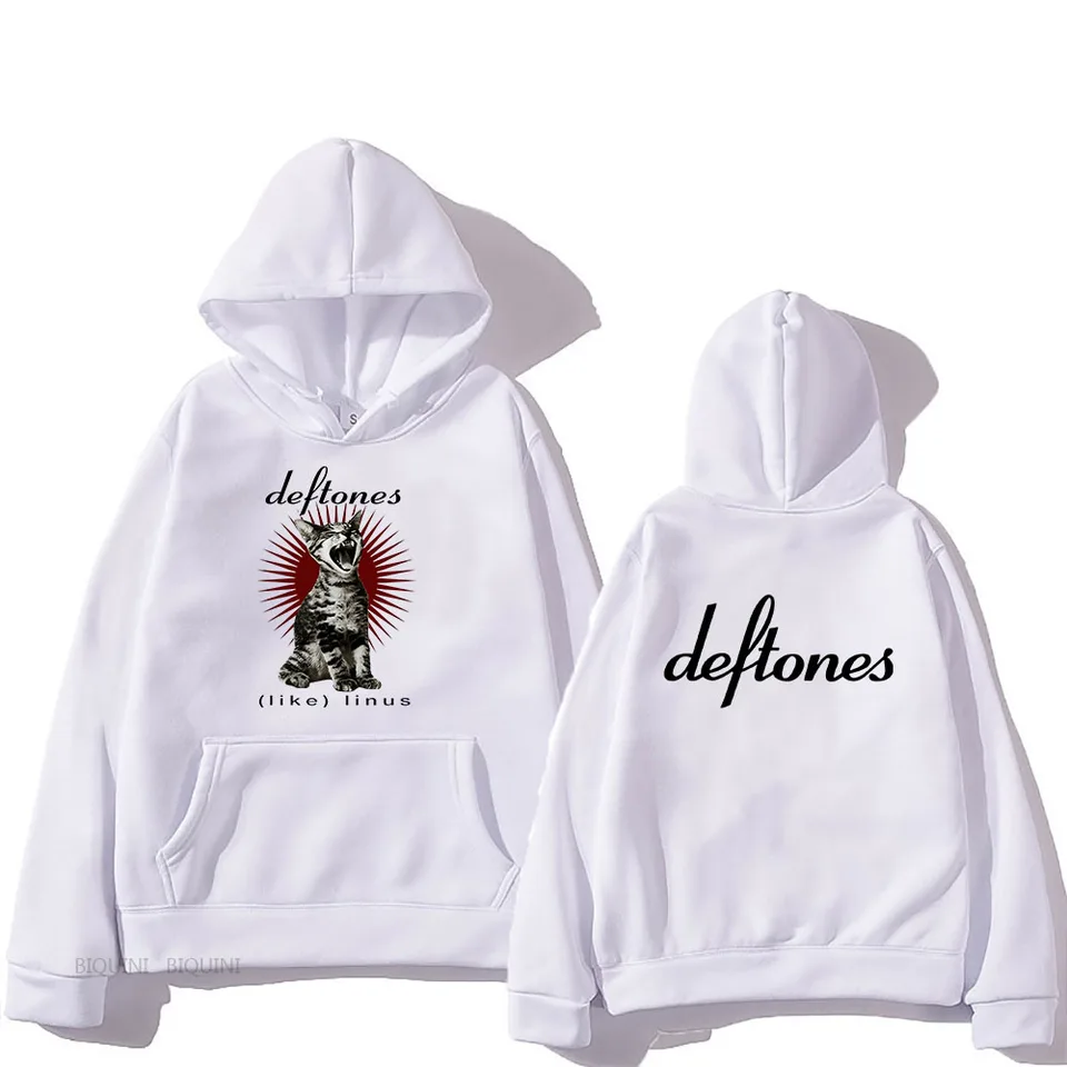 Horúci predaj deftones cat grafické tlačové mikiny s dlhým rukávom Men Men Dámske oblečenie rap ťažkú ​​kovovú skupinu Značka Mikiny Tops tops Man kapucňa