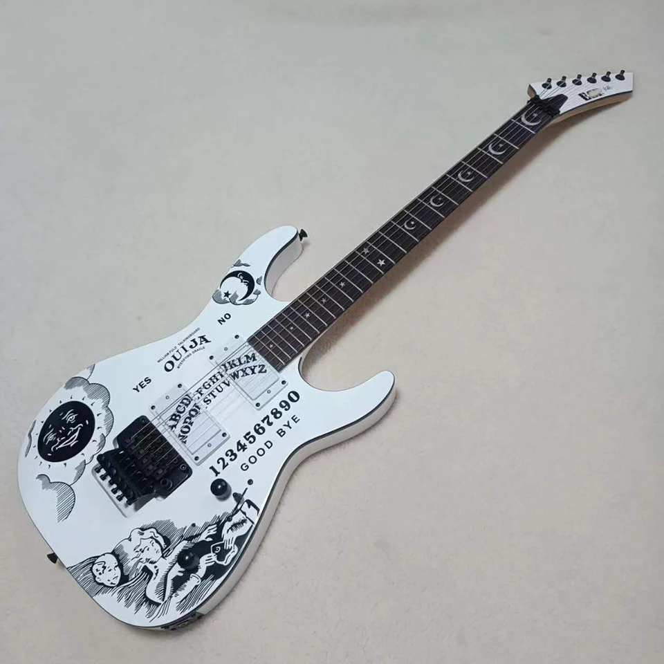 Horúci predaj ESP Custom Shop KH-2 Ouija Kirk Hammett Cynthia Electric Guitar ， Floyd Rose Tremolo Bridge, viacfarebná voľba