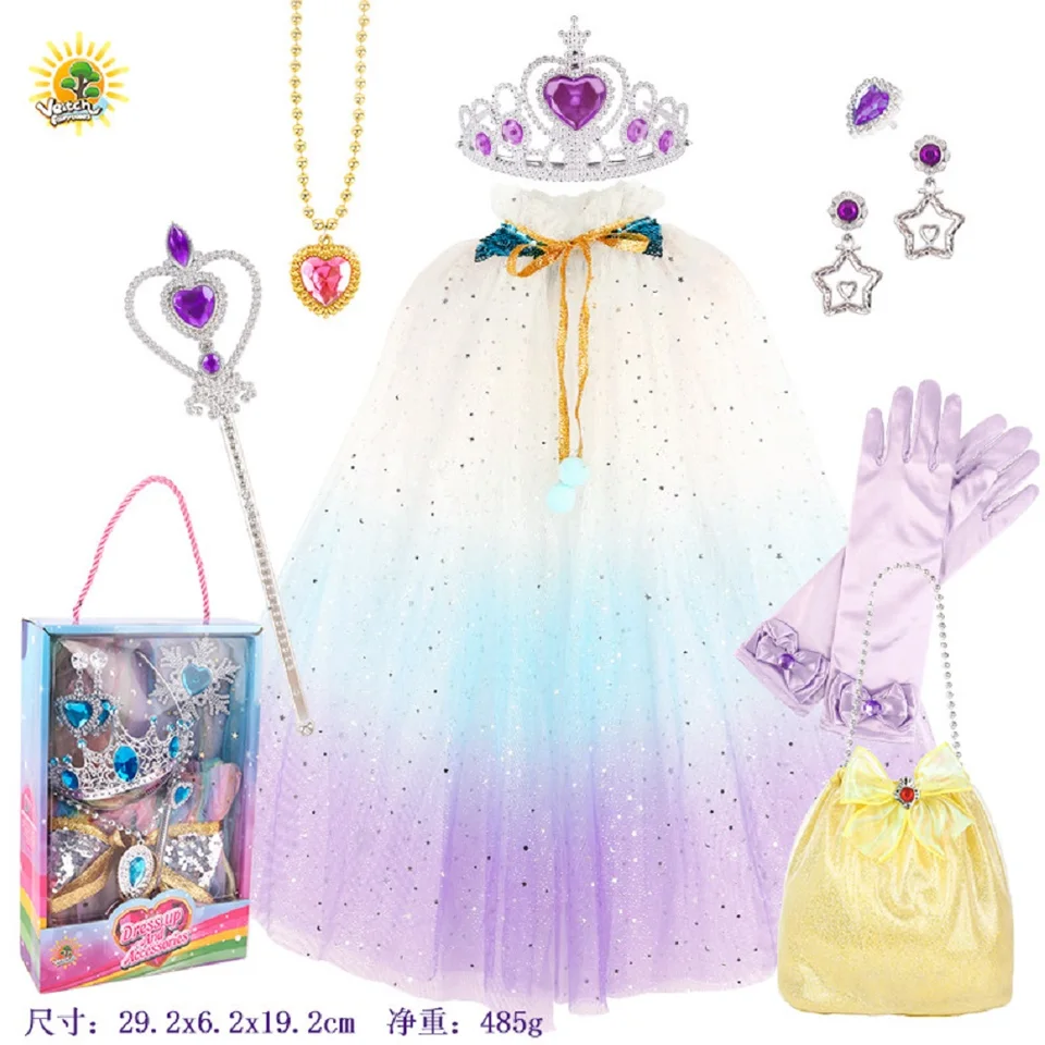 Horúci predaj karikatúra princezná Magic Cosplay Deluxe plášť sukňa kostým s paličkami Halloween pre deti dievčatá