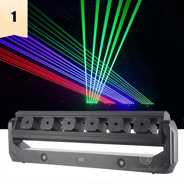 Horúci predaj kúpiť rgb pohybujúce lúč laserové svetlo LED DMX DJ Bar 6 oči nočné klubové pódium svadba červená zelená