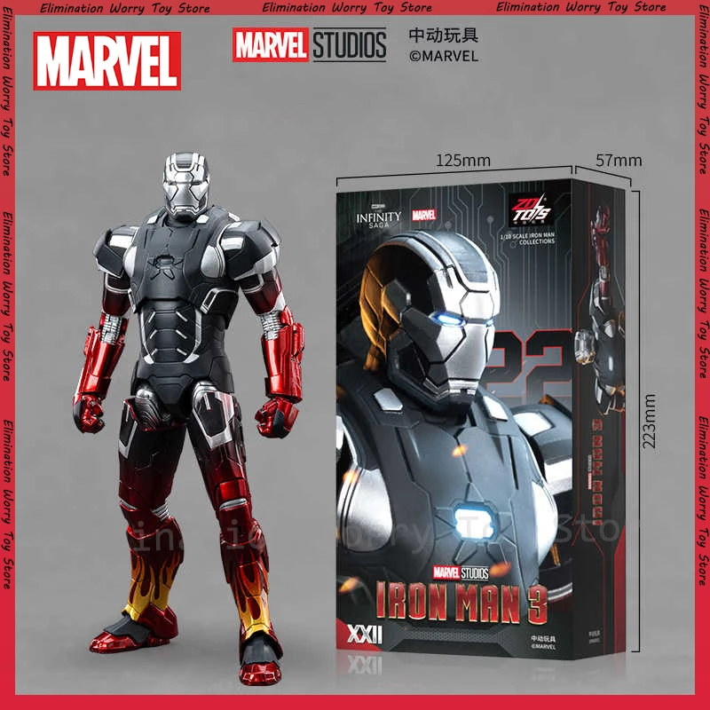 Horúci predaj Marvel Zdtoys Iron Man 1/10 Mk24 Mk22 Mk41 Mk47 Akčné obrázky Model hračky anime narodeniny Prezentácia Originálna akčná figúrka
