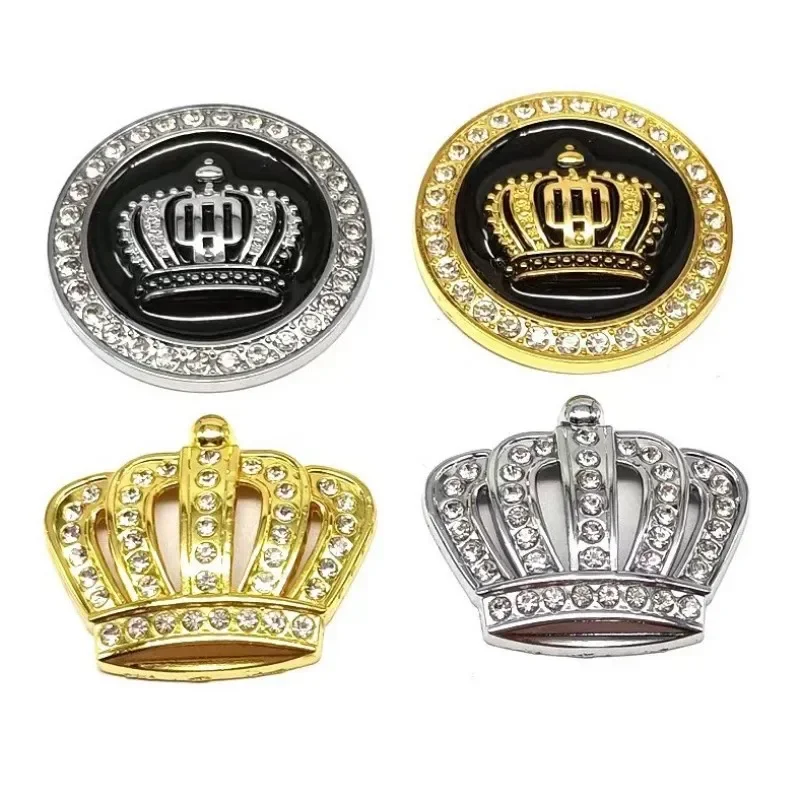 Horúci predaj módny kovový styling dekorácie nálepky Crystal Crown Osobnosť
