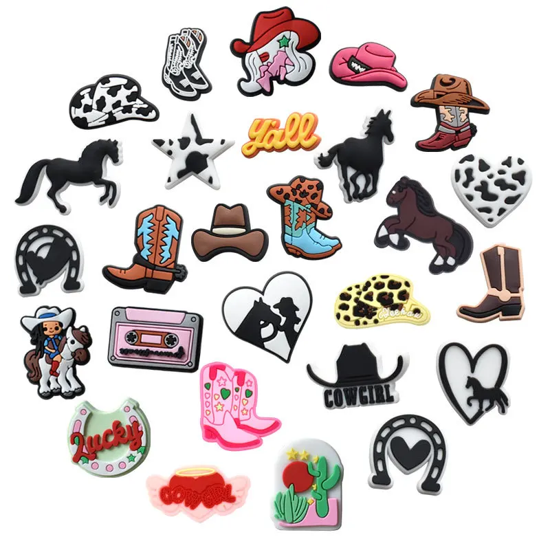 Horúci predaj New Fighting West Cowboy Módne kúzla PIN pre Crocs Shoe Decorácie deti Dospelý vianočný chlapec Dievčatá Darčeky