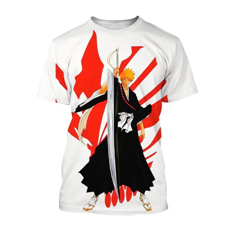 Horúci predaj New Kurosaki Ichigo 3D tlač Tričko Anime bieliace módne okrúhly krk s krátkym rukávom a dámske príležitostné topy muži